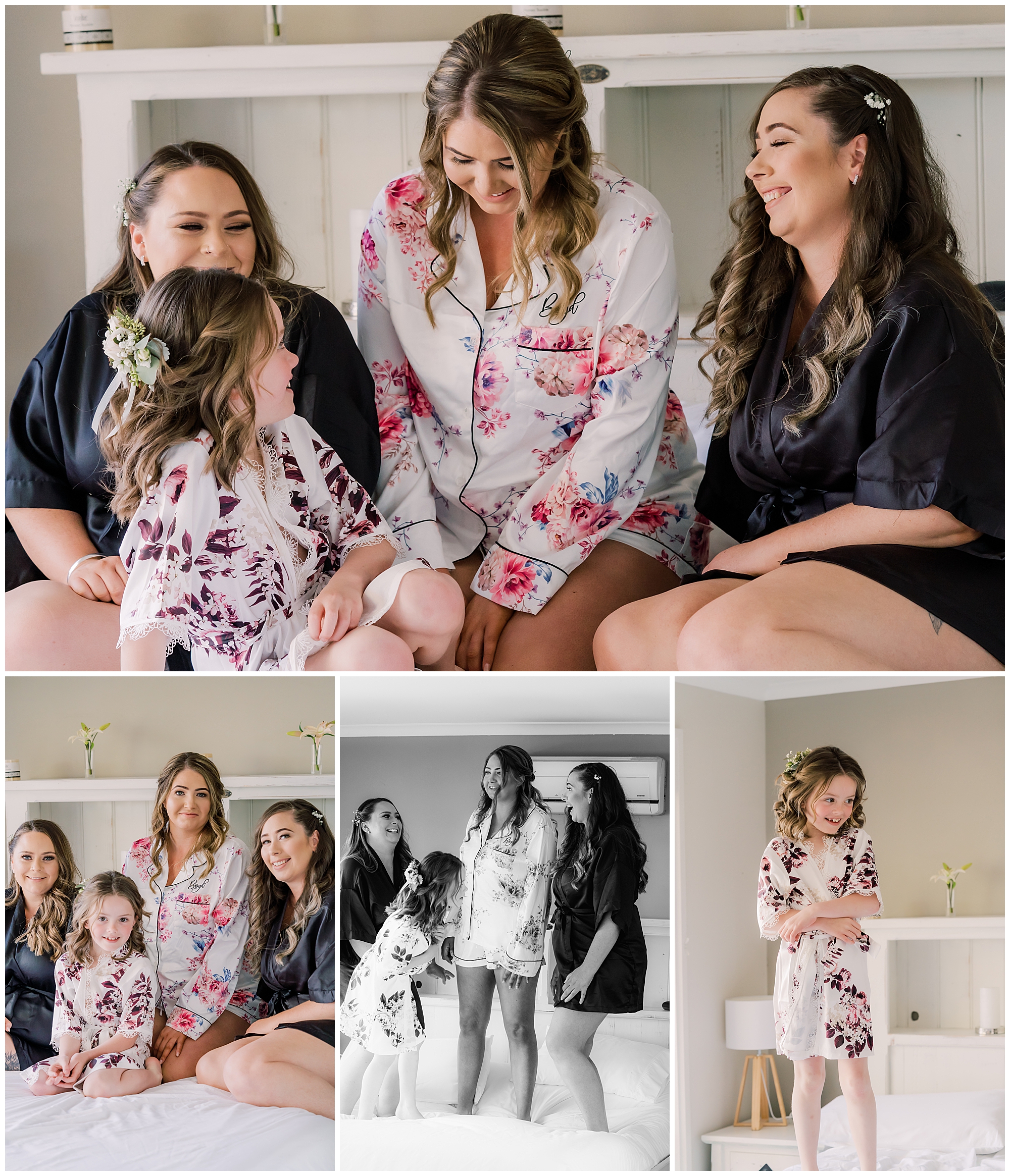 Bridesmaids in robes wedding images