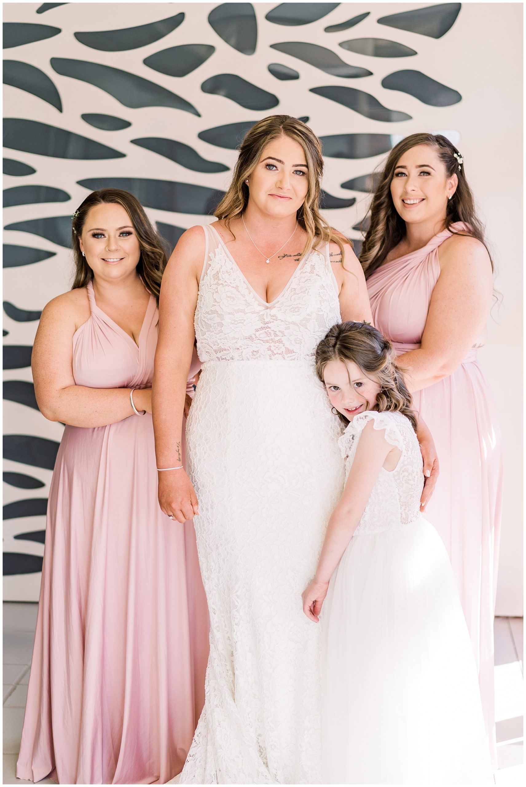 Bride with her bridesmaids before their Canberra wedding