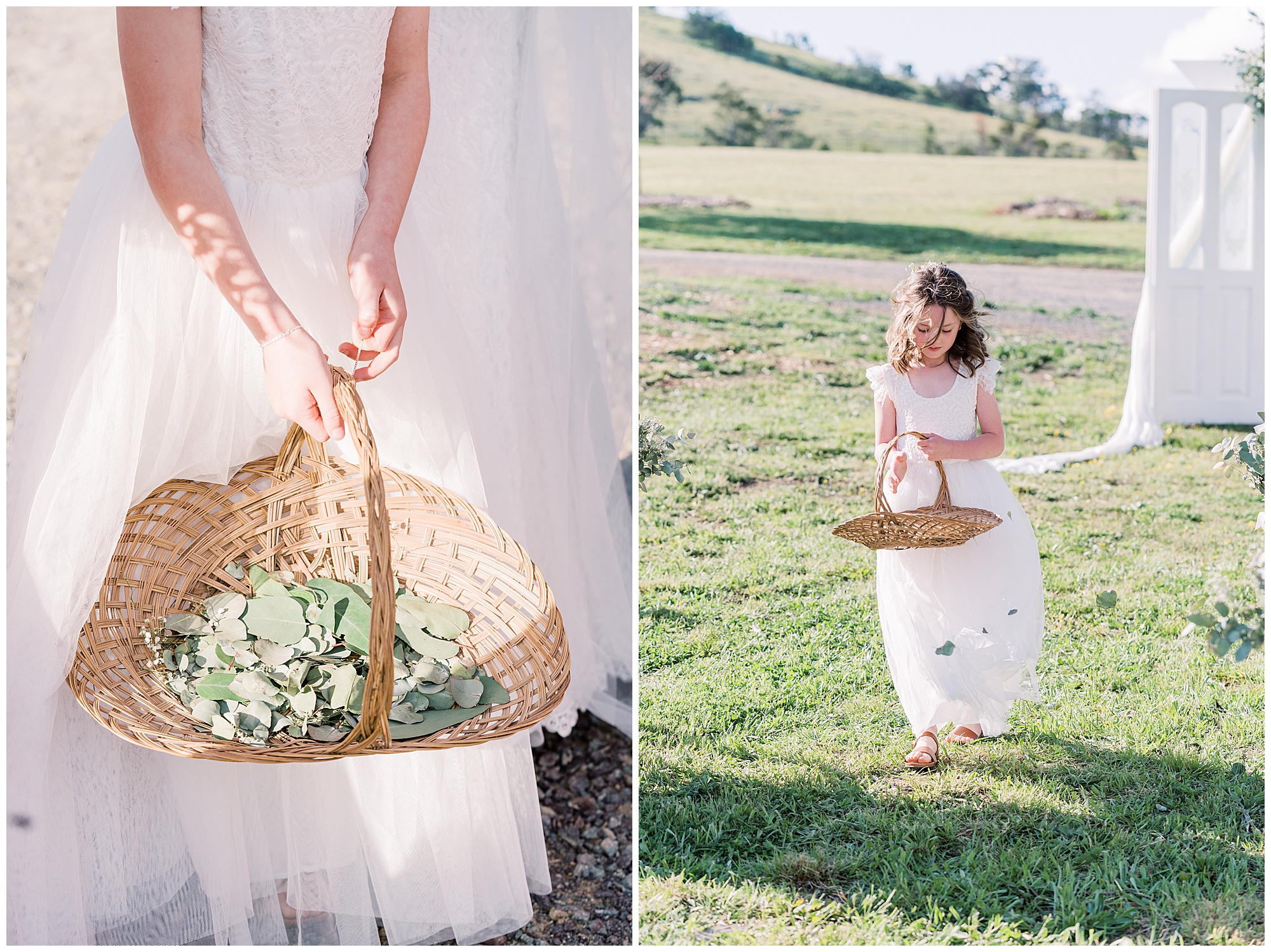 Flower girl with a white dress | Canberra wedding photpgrapher