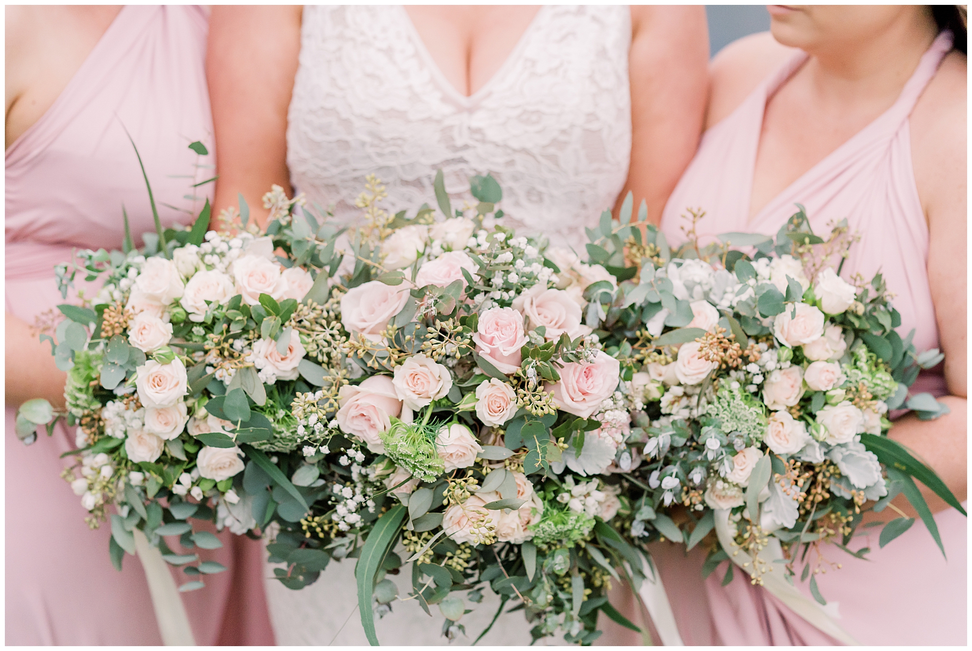 Blush pink and green wedding flower inspiration
