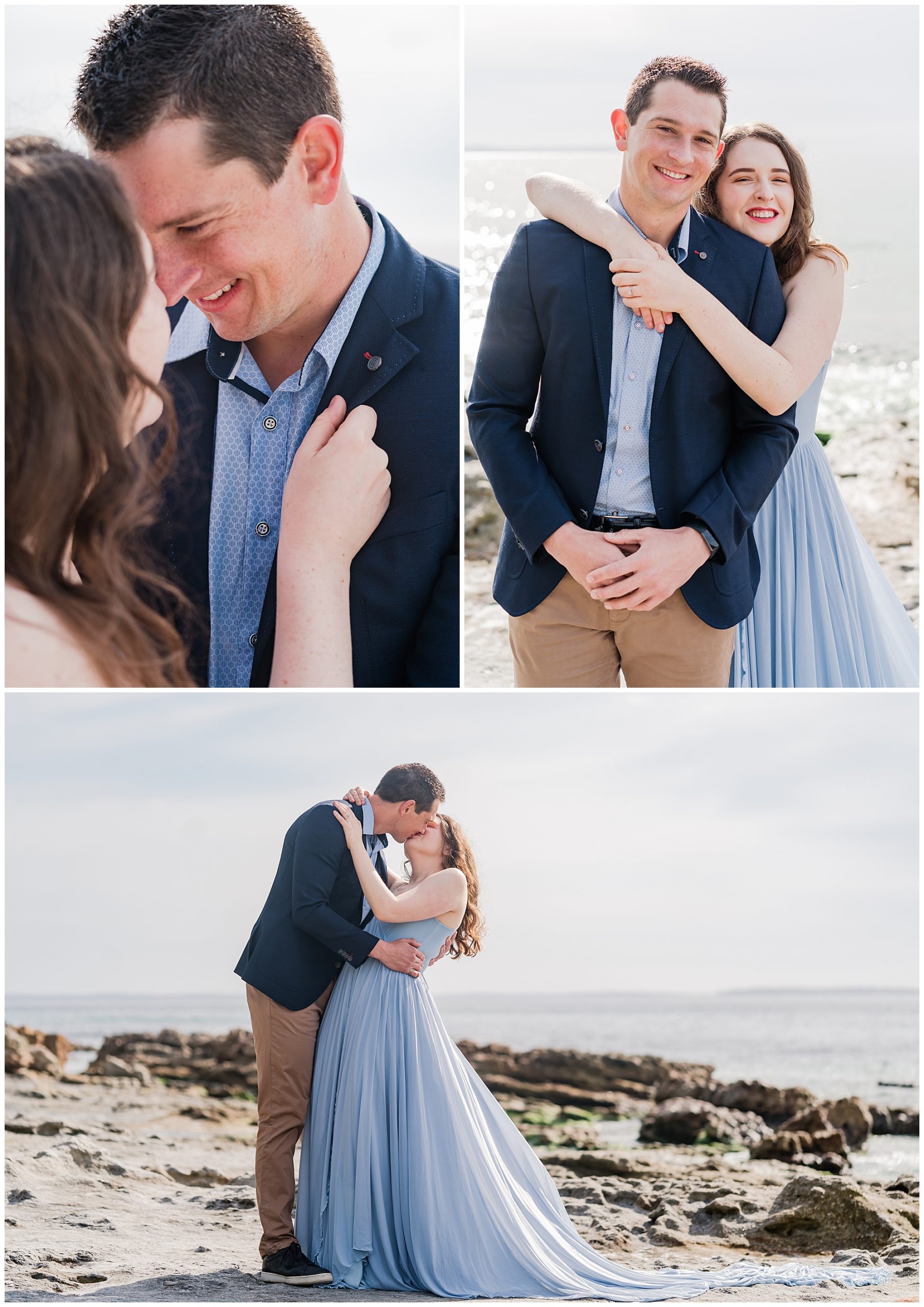 Elegant engagement sessions on a beach in Australia