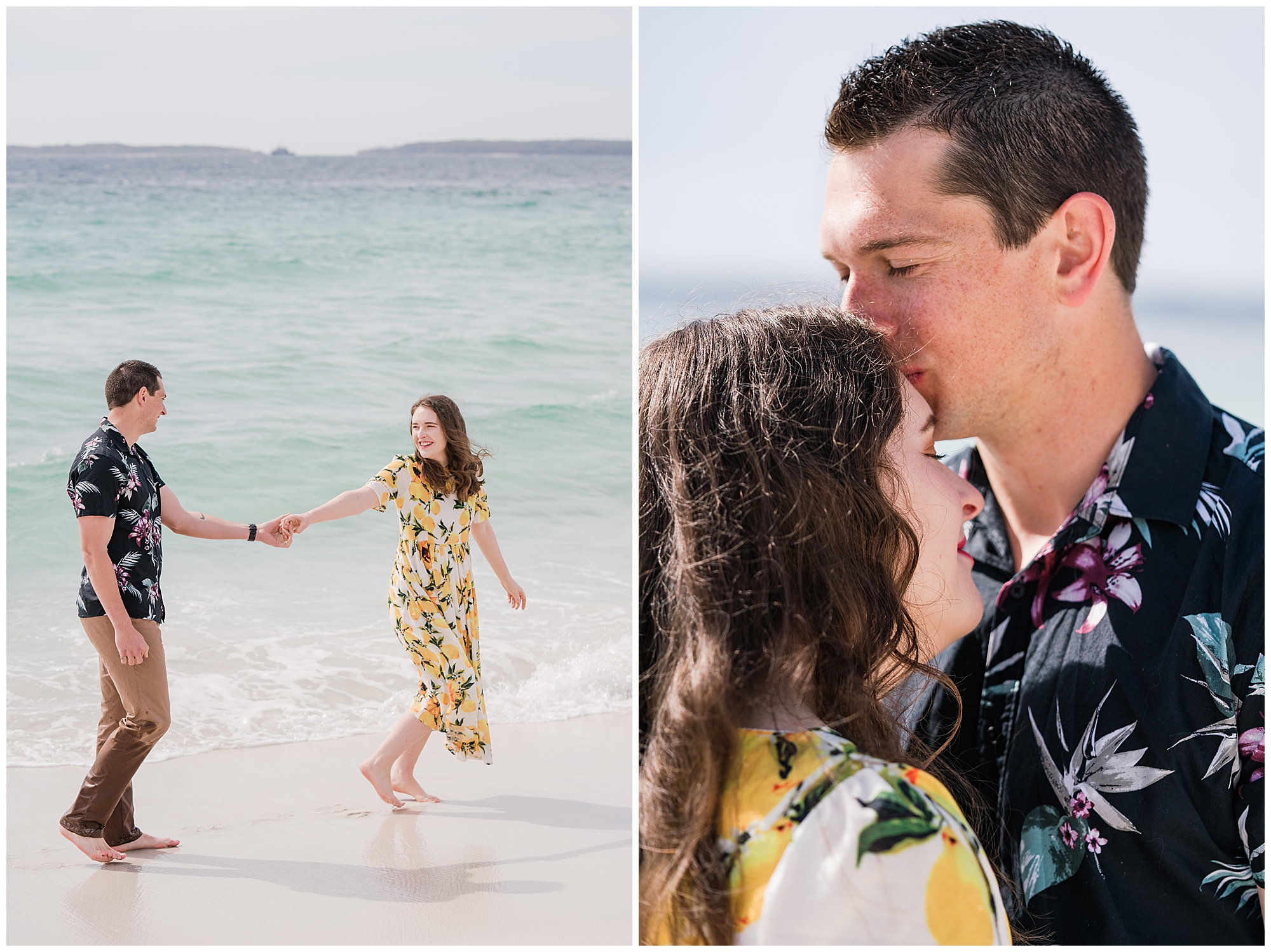 Fun engagement session on the beach