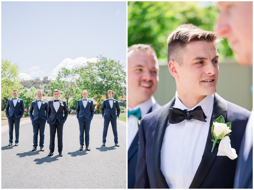 Groomsmen dressed in Navy blue suits for a classy wedding in Australia