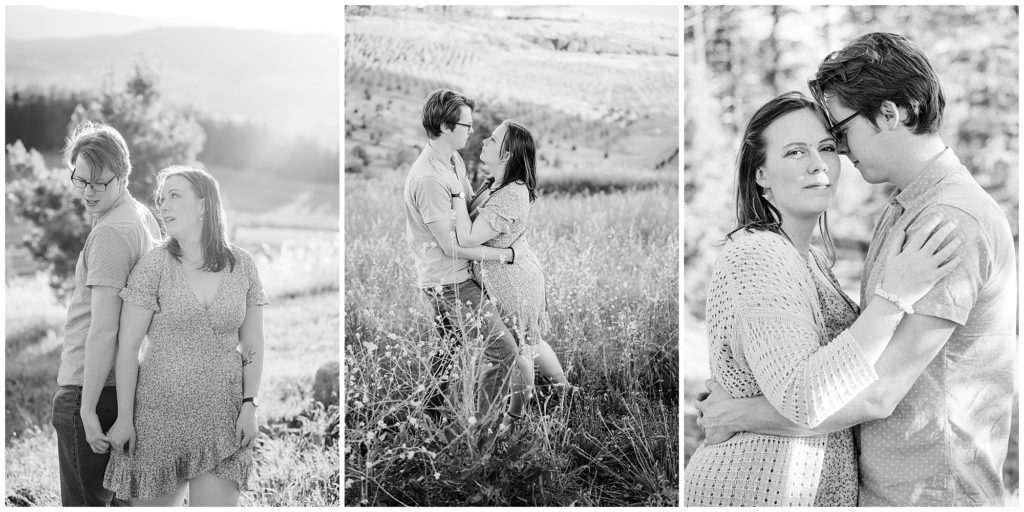 Couple having fun at their engagement session