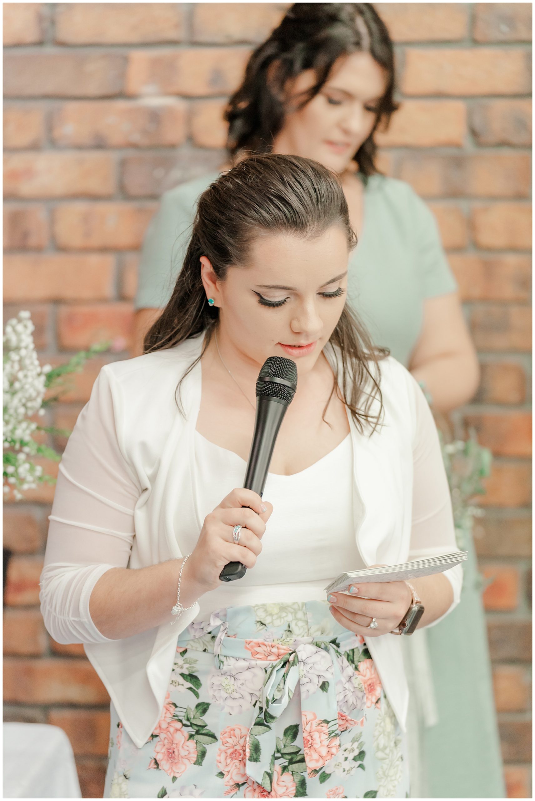 Bridesmaid speech during the wedding ceremony 