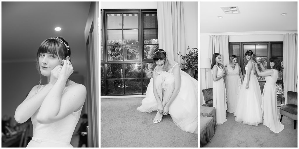 Bride and her bridesmaids getting ready at the Yacht Club Canberra 