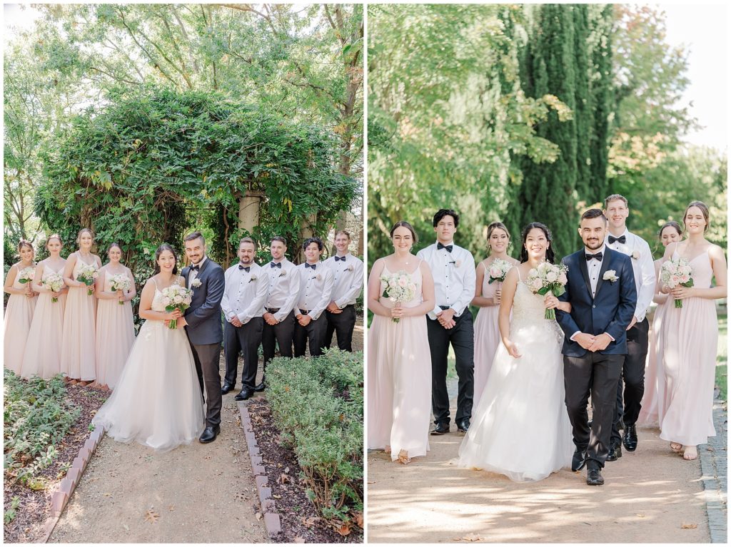 Bridal party in Navy and blush pink | Wedding Photographers Canberra