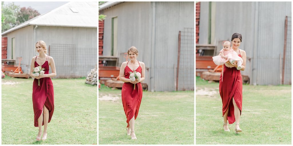 Red bridesmaids dresses | Destination Wedding photography