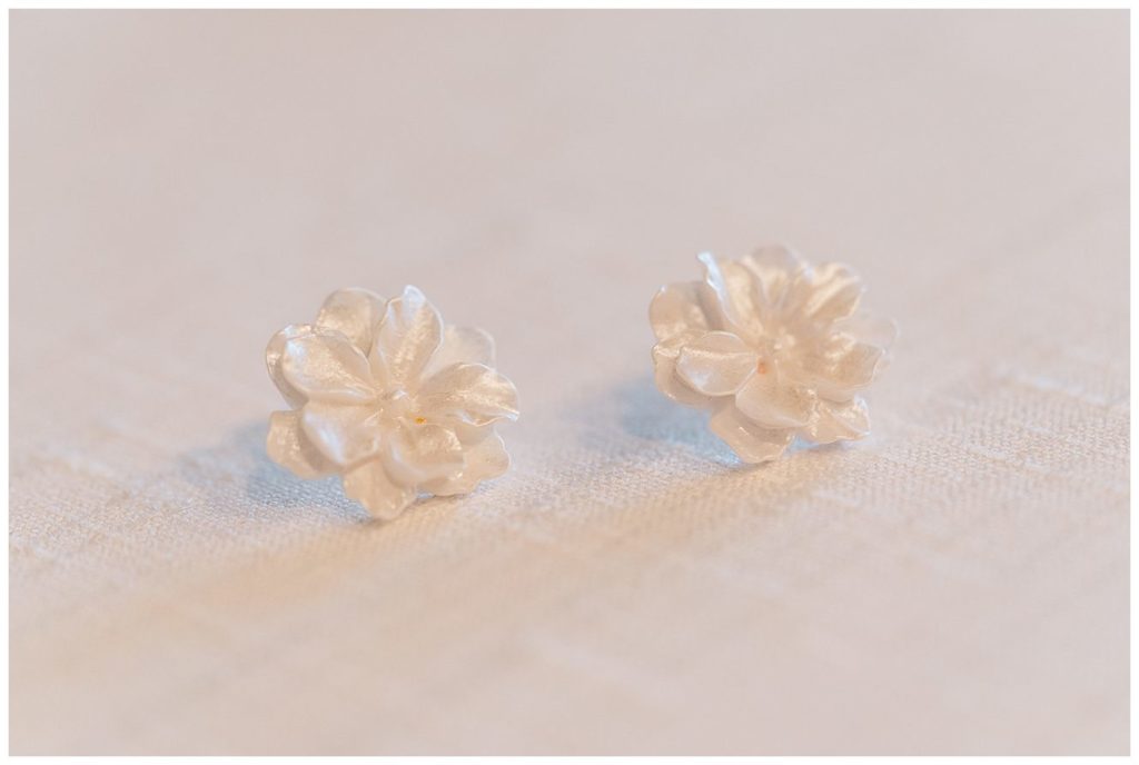 Brides flower earrings