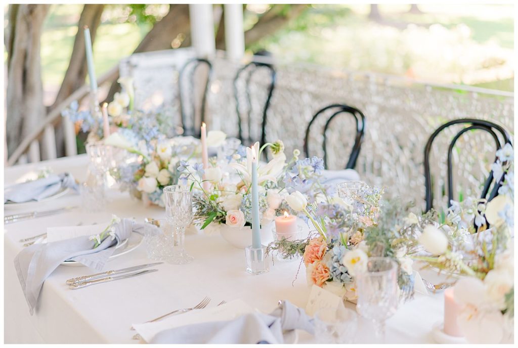 French blue wedding flowers at the Southern Highlands wedding